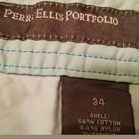 Perry Ellis Portfolio Swim Trunks size 34 Blue Color Block - Picture 4 of 6